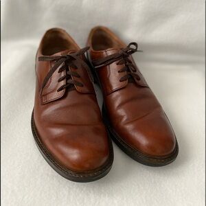 Johnston & Murphy Size 8 1/2 Mens Brown Leather Plain Toe Lace up Oxford